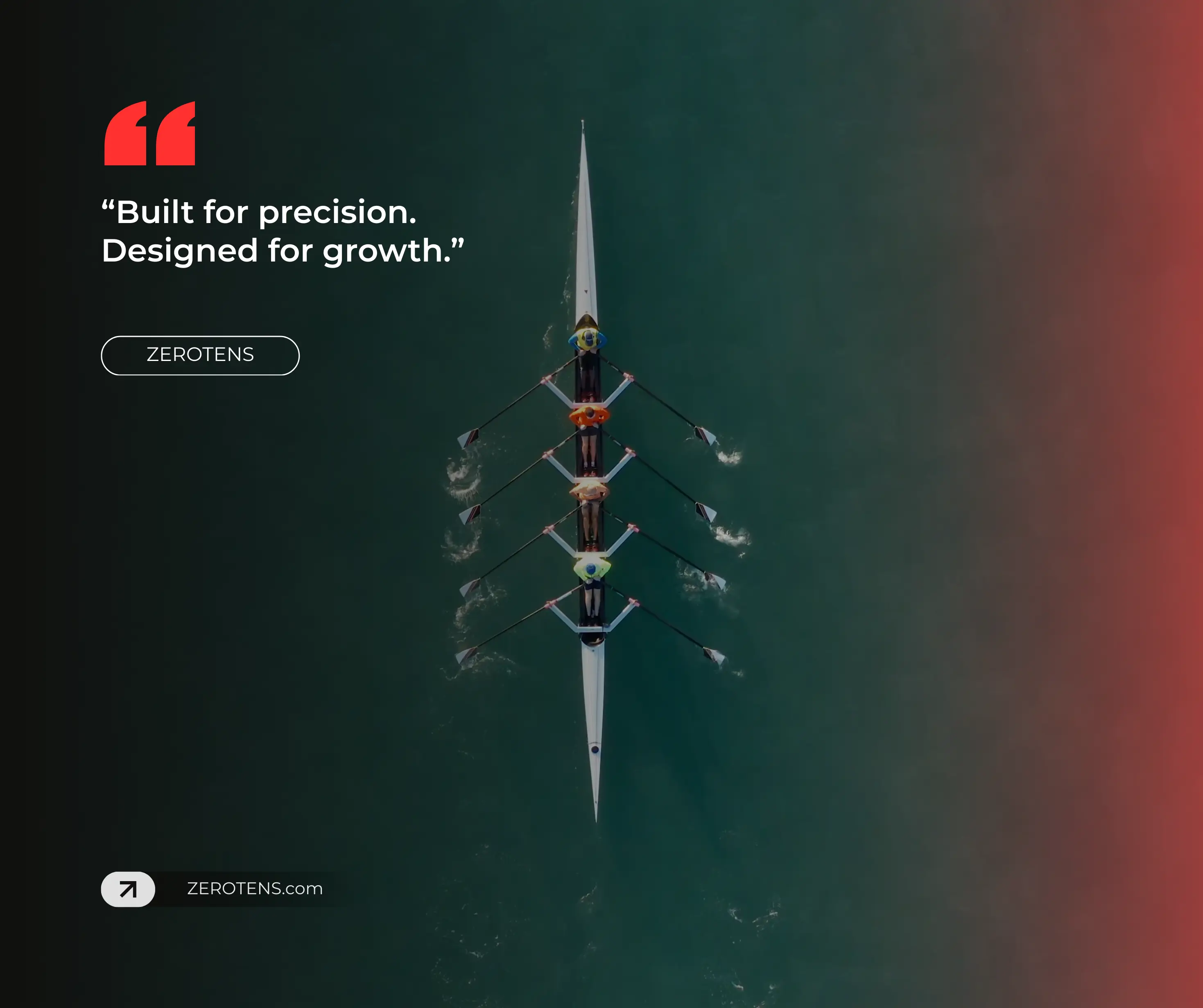 Top view of a synchronized rowing team on water, symbolizing precision, coordination, and AI-driven advertising strategies using predictive bidding and smart automation for optimized campaign performance.