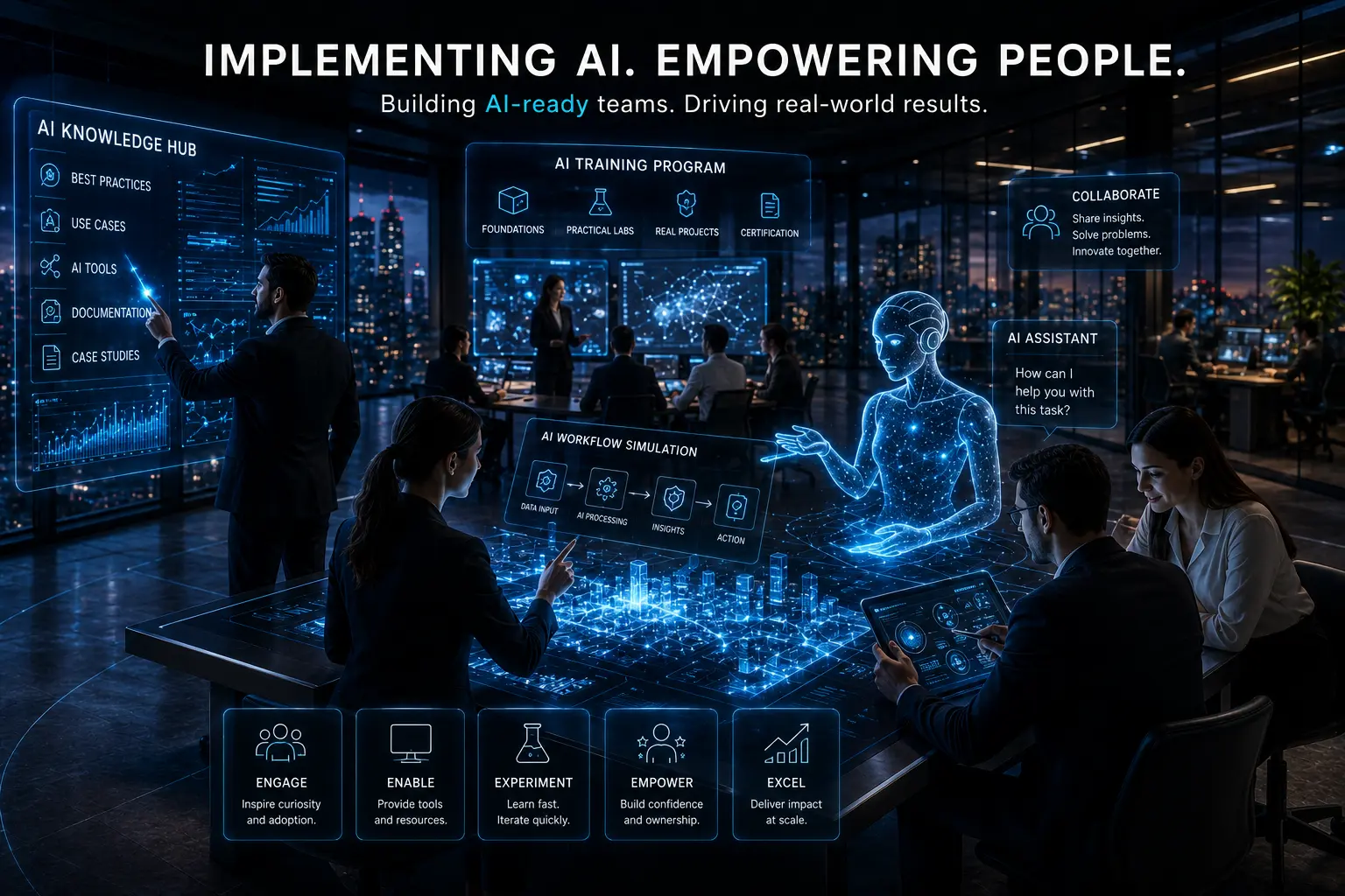 Zerotens AI agent development showing development team testing agent against edge case scenarios in bright Vancouver tech office